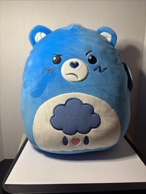 💙Care🐻 Grumpy☹️ Plush Squishmallow-style Pillow Collab💙  *pls‎ see photos*